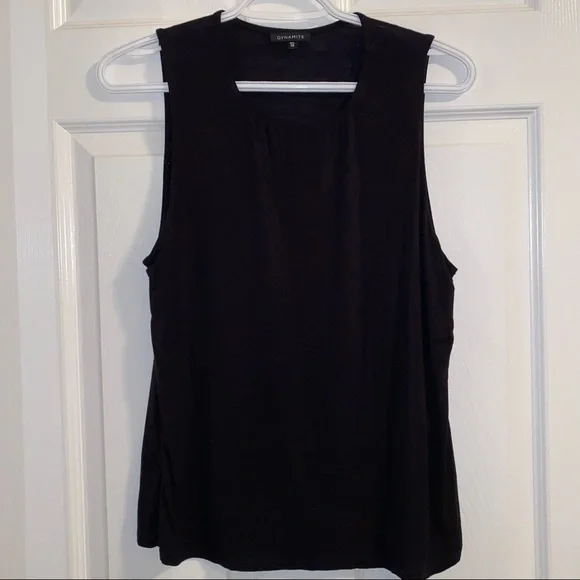 Dynamite Clean Finish Crew Neck Tank, black, size large - Picture 2 of 2